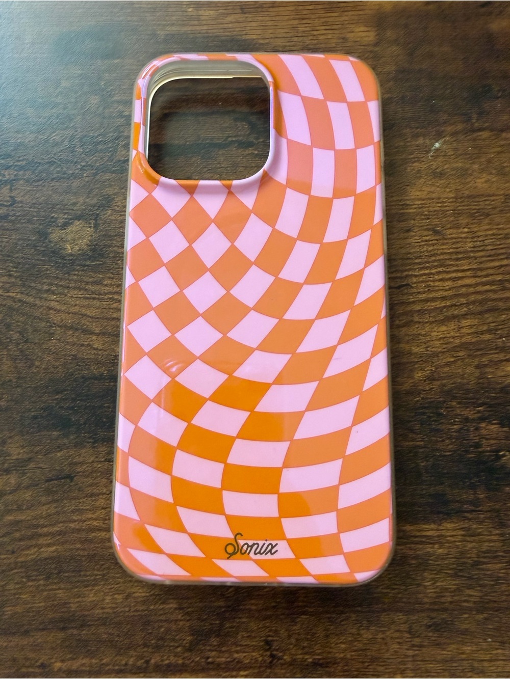 Sonix iPhone 15 Pro Max Pink Orange Wavy Check Case